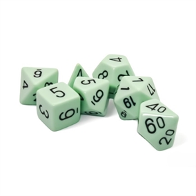 Opaque Pastel Green and black Dice Set - Roleplaying dice - Chessex